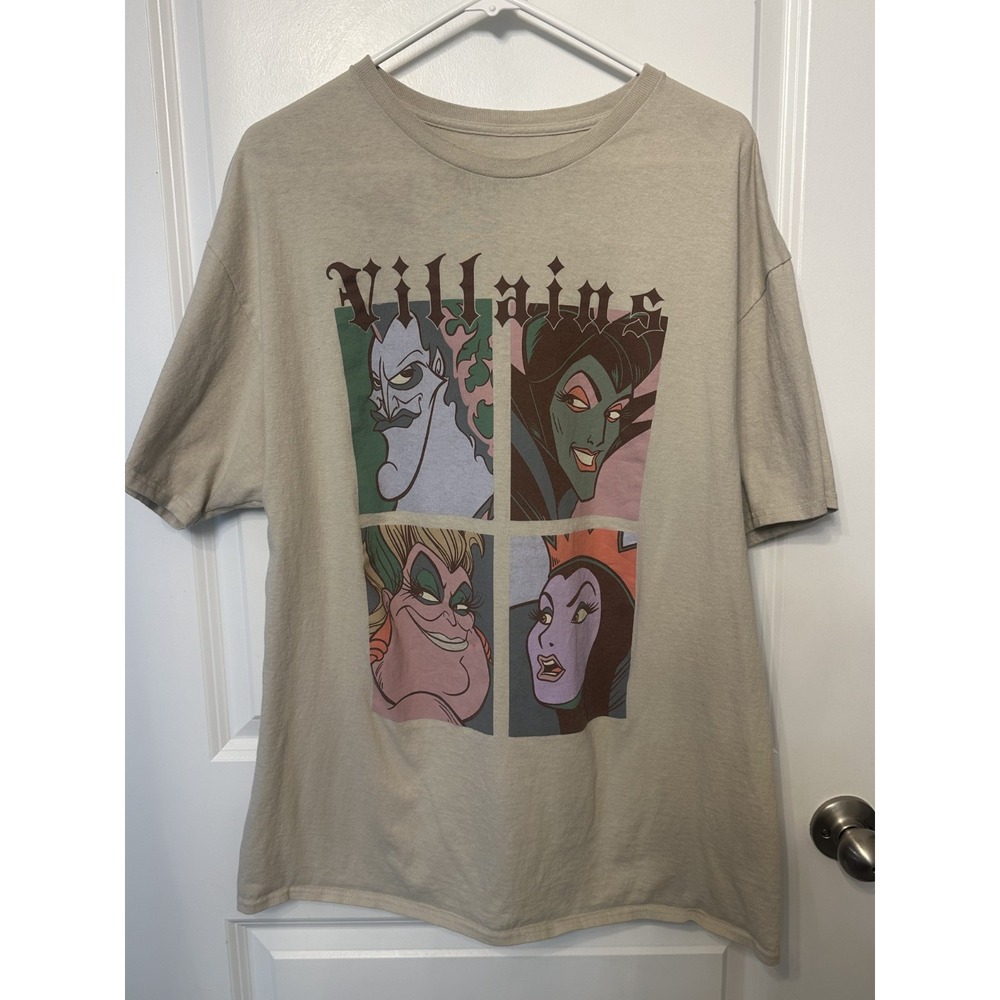 DISNEY VILLAINS Graphic‎ Tee XL Women's Retro Classic Cartoon T Shirt Streetwear